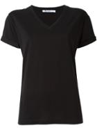 T By Alexander Wang V-neck T-shirt, Women's, Size: Small, Black, Cotton