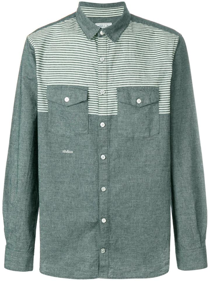 Neighborhood Striped Panel Shirt - Blue