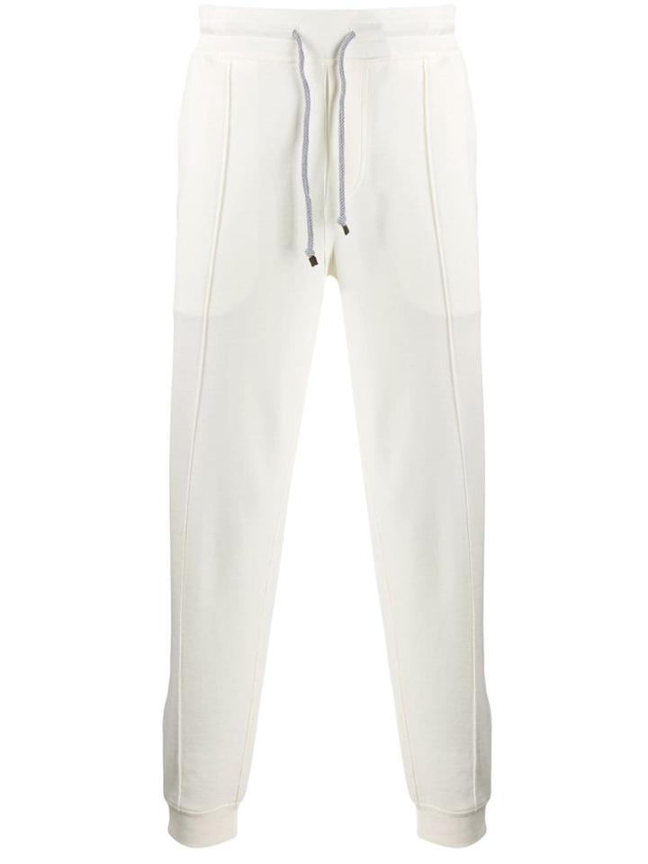 Brunello Cucinelli Zipped Cuffs Track Pants - White