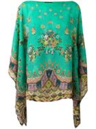 Etro Floral Print Tunic, Women's, Green, Silk
