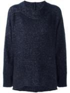 Rundholz Metallic Shift Sweater, Women's, Blue, Cotton/polyester/wool