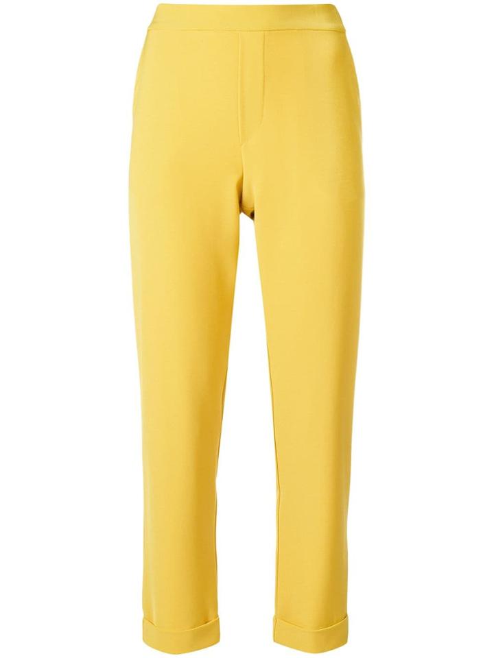 P.a.r.o.s.h. Elasticated Waist Cropped Trousers - Yellow & Orange