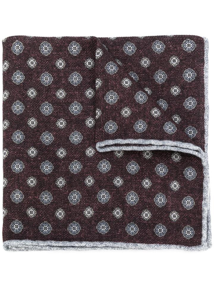 Eleventy - Printed Scarf - Men - Wool - One Size, Brown, Wool