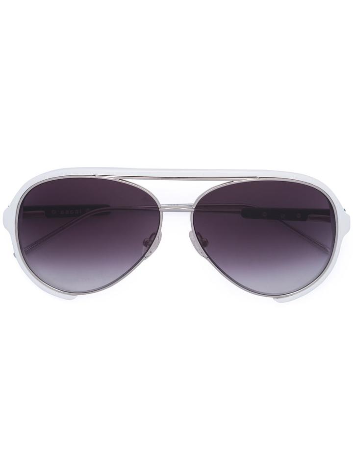 Linda Farrow - Aviator Sunglasses - Women - Acetate - One Size, White, Acetate