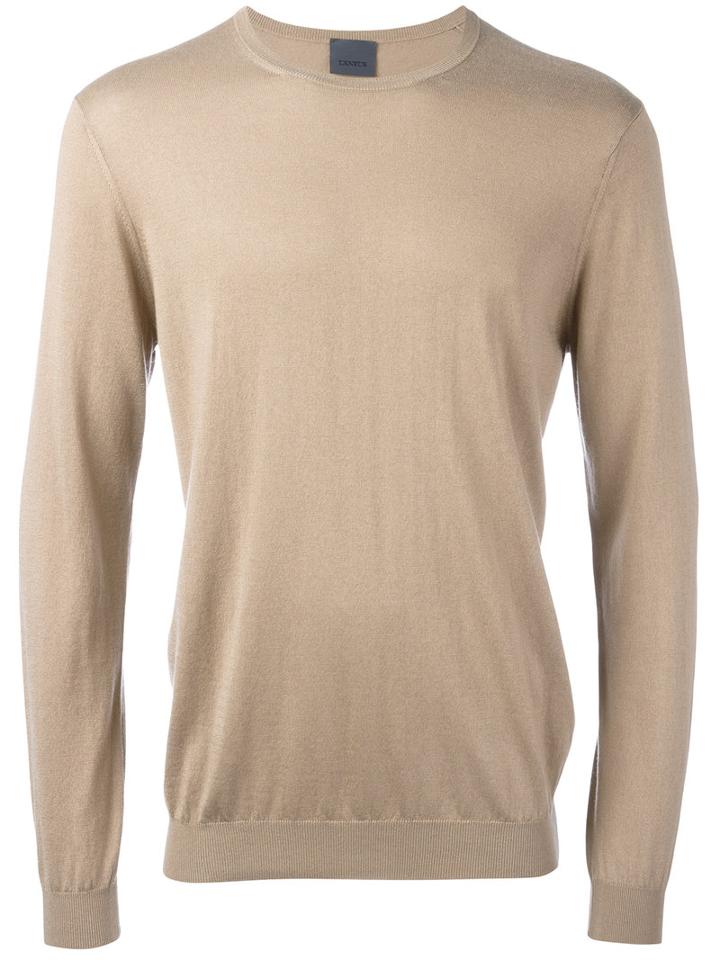 Laneus - Crew Neck Jumper - Men - Silk/cashmere - 50, Brown, Silk/cashmere
