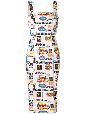 John Galliano Vintage Formula 1 Dress - White