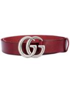 Gucci - Gg Logo Buckle Belt - Men - Leather - 90, Red, Leather