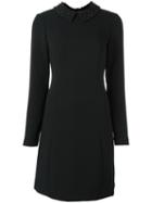 Michael Michael Kors Embellished Collar Shift Dress, Women's, Size: 2, Black, Polyester/spandex/elastane