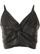 Andrea Bogosian Pound Leather Crop Top - Black