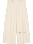 Gucci Pleated Bermuda Trousers - Nude & Neutrals