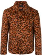 Misbhv Short Leopard Print Jacket, Men's, Size: Medium, Yellow/orange, Polyacrylic/polyester/cotton/acetate