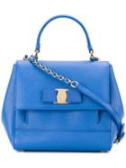 Salvatore Ferragamo Carrie Shoulder Bag, Women's, Blue, Calf Leather