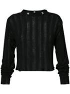 The Elder Statesman - Cropped Knitted Top - Women - Silk/cashmere - M, Black, Silk/cashmere
