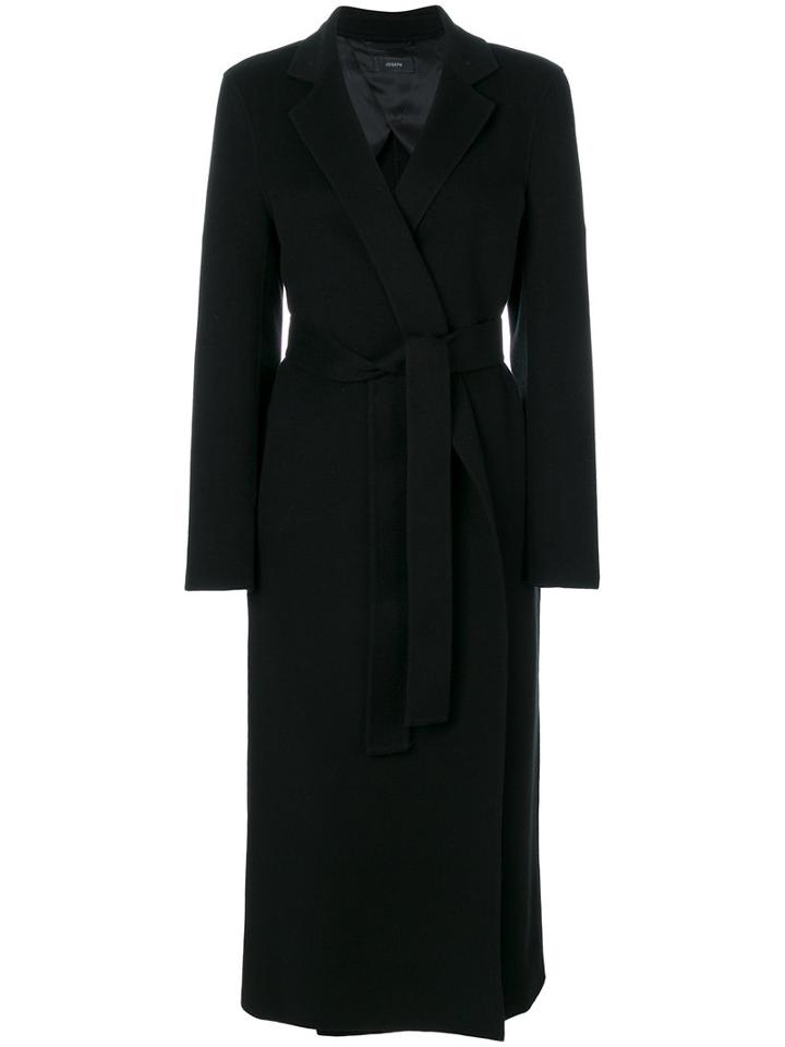 Joseph - Long Belted Coat - Women - Viscose/cashmere/wool - 40, Black, Viscose/cashmere/wool