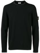 Stone Island Double Rolled Edge Collar Sweater - Black