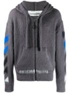 Off-white Long Wool Hoodie - Grey
