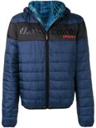 Roberto Cavalli Padded Snake Print Jacket - Blue