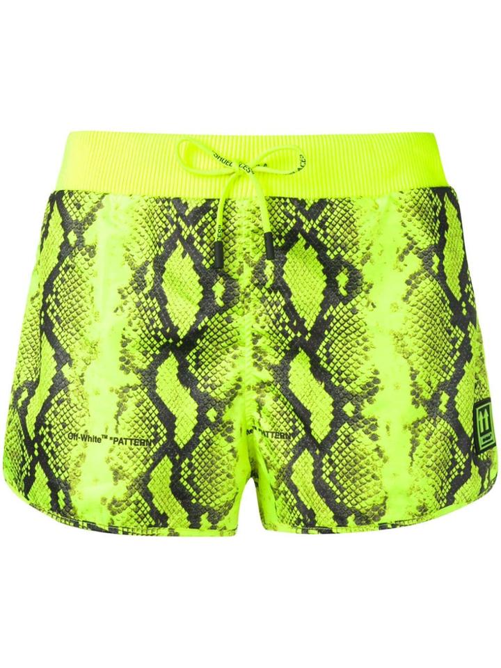 Off-white Python Shorts - Yellow