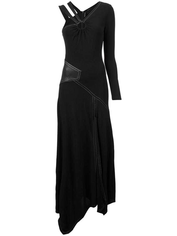 Yigal Azrouel Asymmetric Patchwork Dress - Black