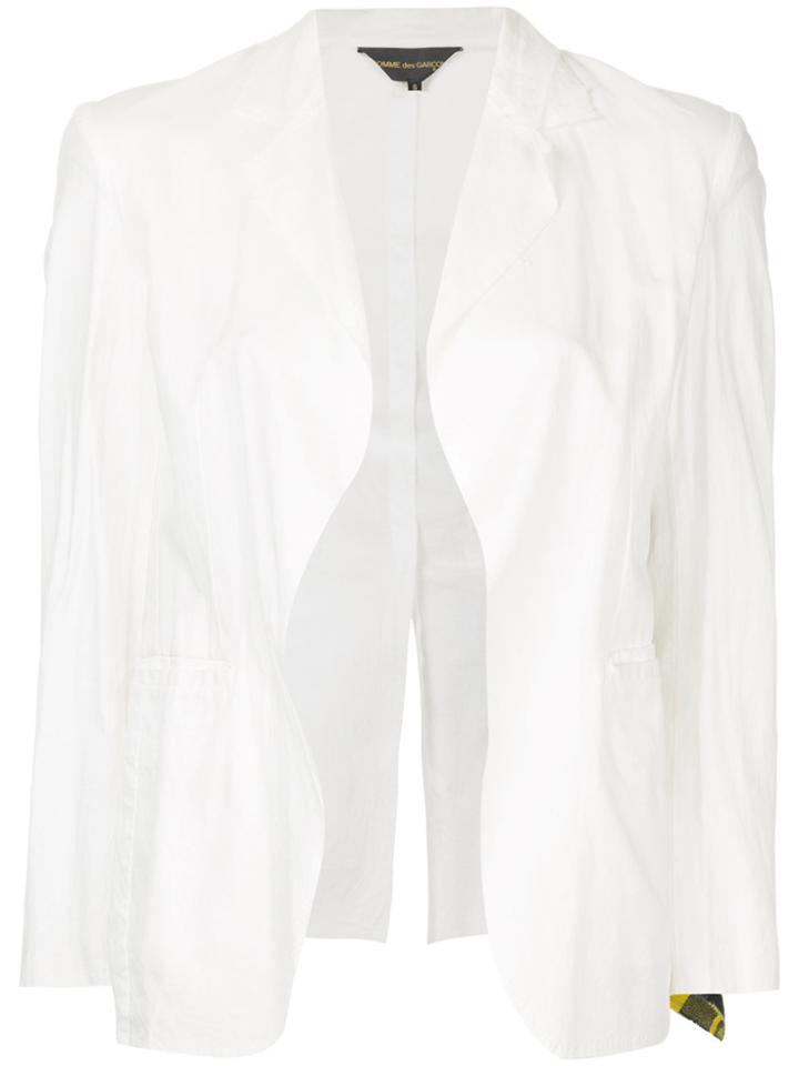 Comme Des Garçons Tartan Detail Blazer - White