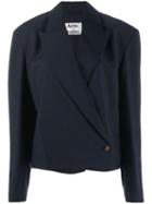 Acne Studios Cropped 80s-inspired Lightweight Suit Jacket - Blue