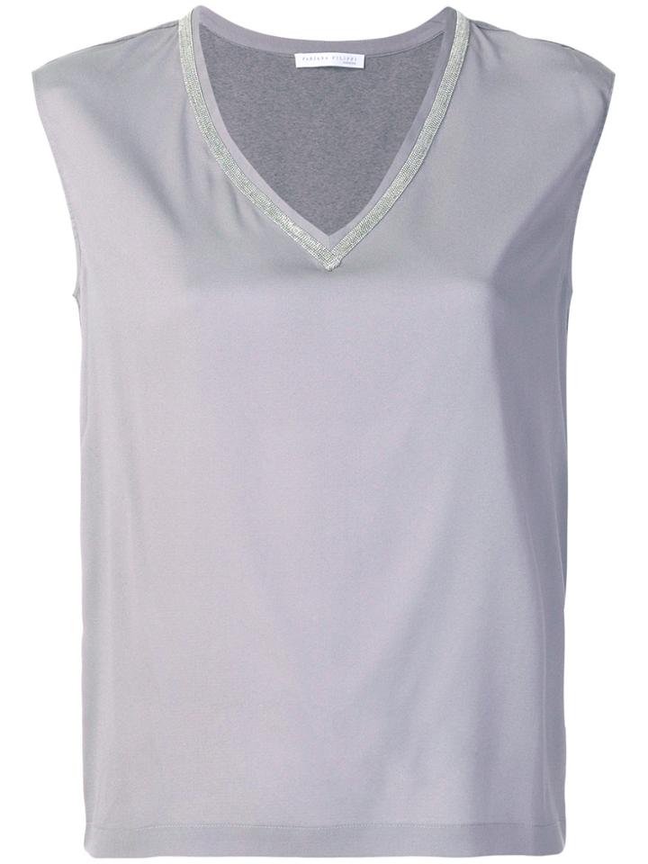 Fabiana Filippi V-neck Sleeveless Top - Grey