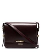 Burberry Brown Horseferry Logo Print Leather Shoulder Strap