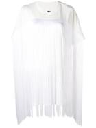 Mm6 Maison Margiela Boxy Fringed T-shirt - White