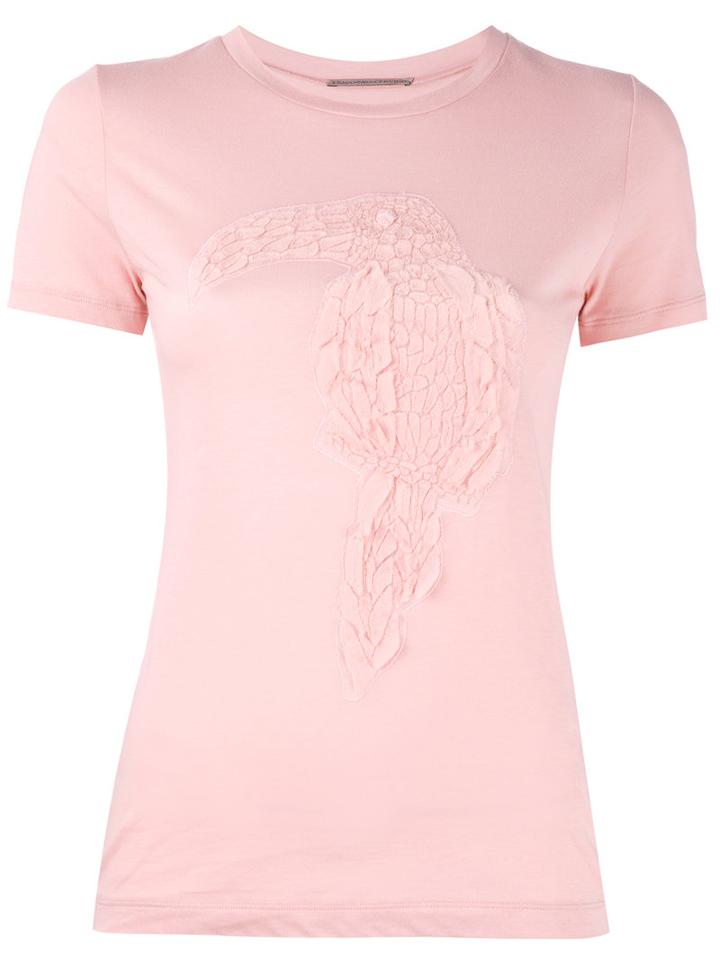 Ermanno Scervino - Bird Embroidered T-shirt - Women - Silk/cotton/viscose - 42, Pink/purple, Silk/cotton/viscose