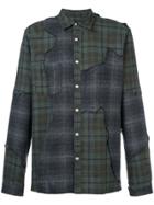 Mostly Heard Rarely Seen Distressed Plaid Shirt - Green