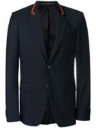 Givenchy Leather Detailed Blazer - Blue