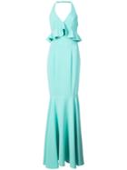 Likely Halter Neck Fishtail Gown - Blue