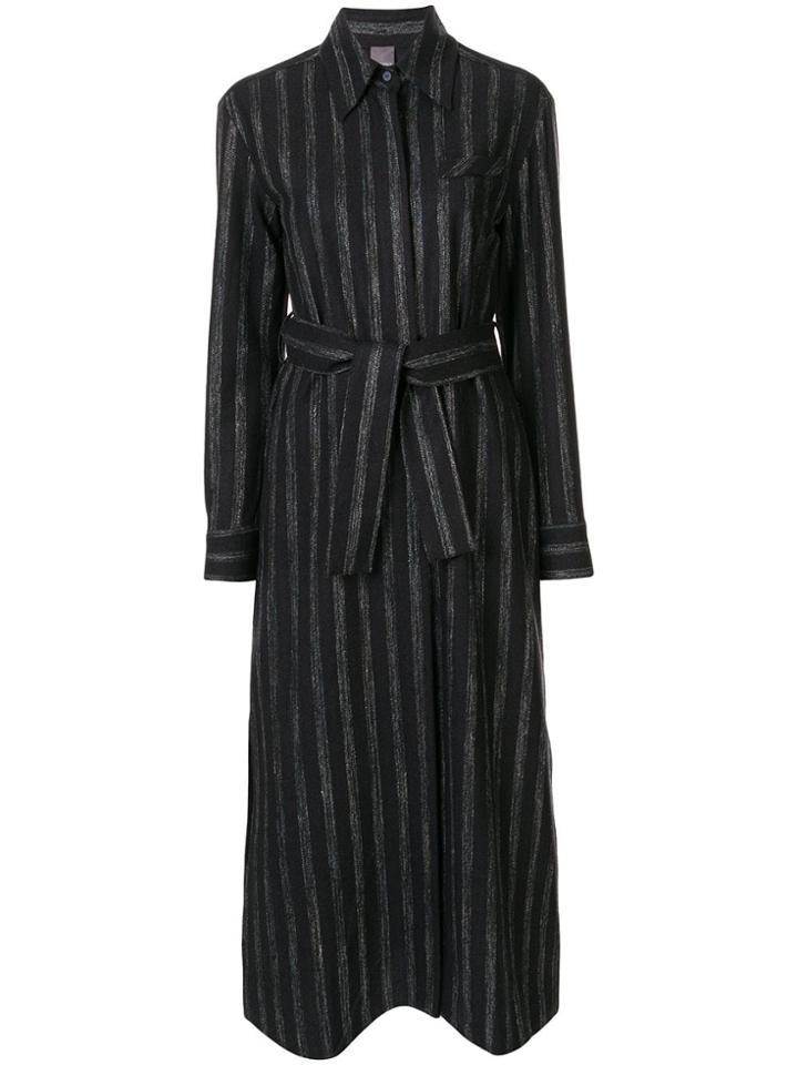 Lorena Antoniazzi Pinstriped Shirt Dress - Grey