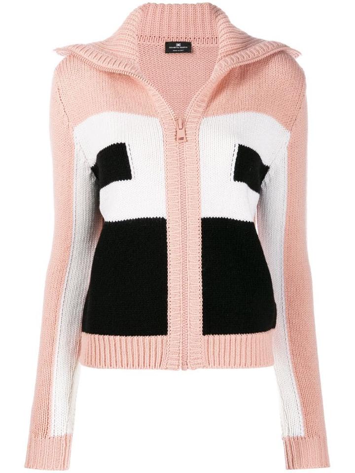 Elisabetta Franchi Colour-block Knit Cardigan - Pink