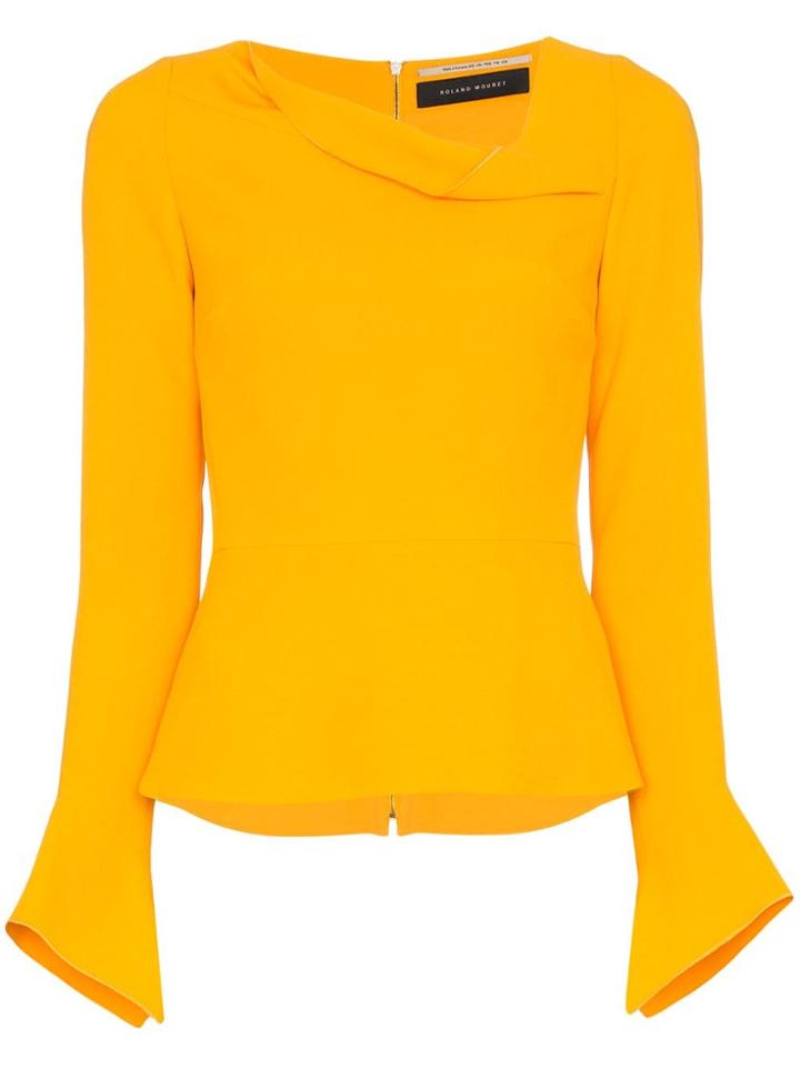 Roland Mouret Boronia Asymmetric-neck Top - Yellow
