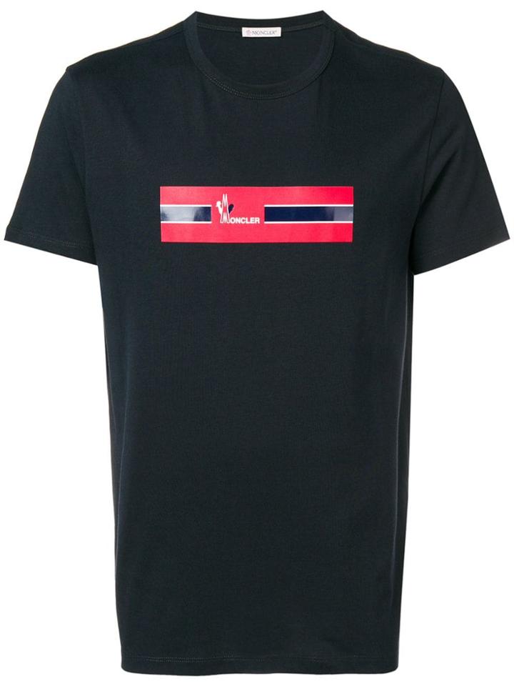 Moncler Printed Logo T-shirt - Blue