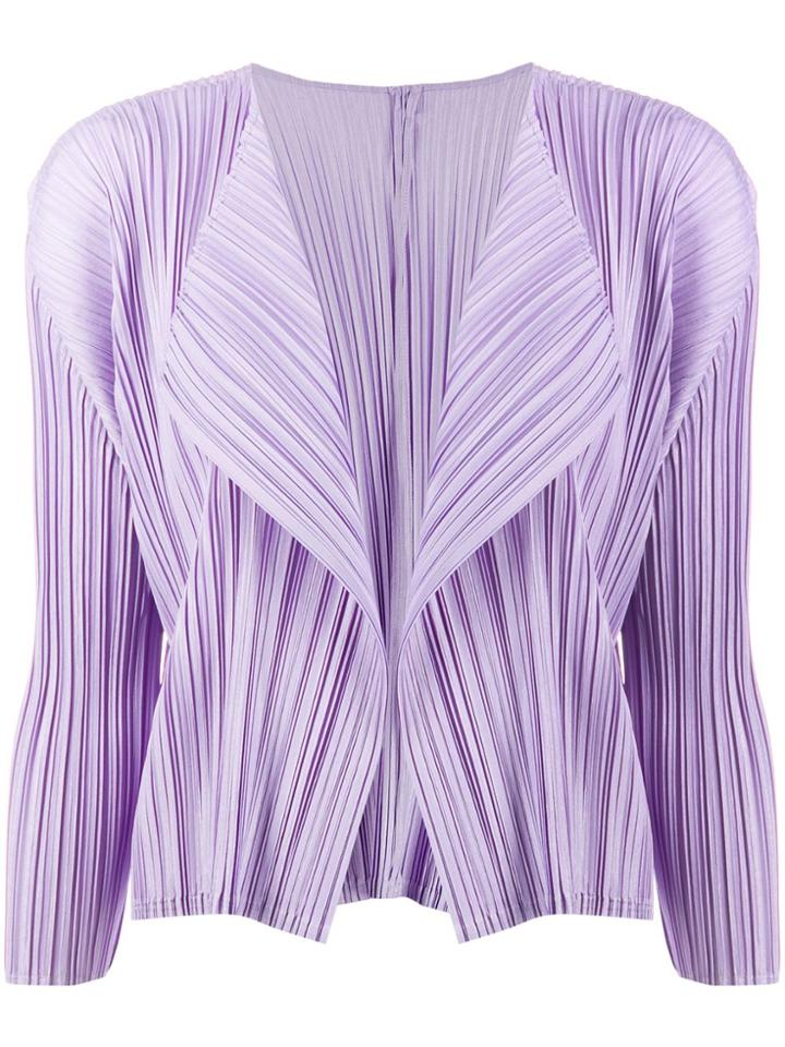 Pleats Please By Issey Miyake Micro-pleated Jacket - Purple