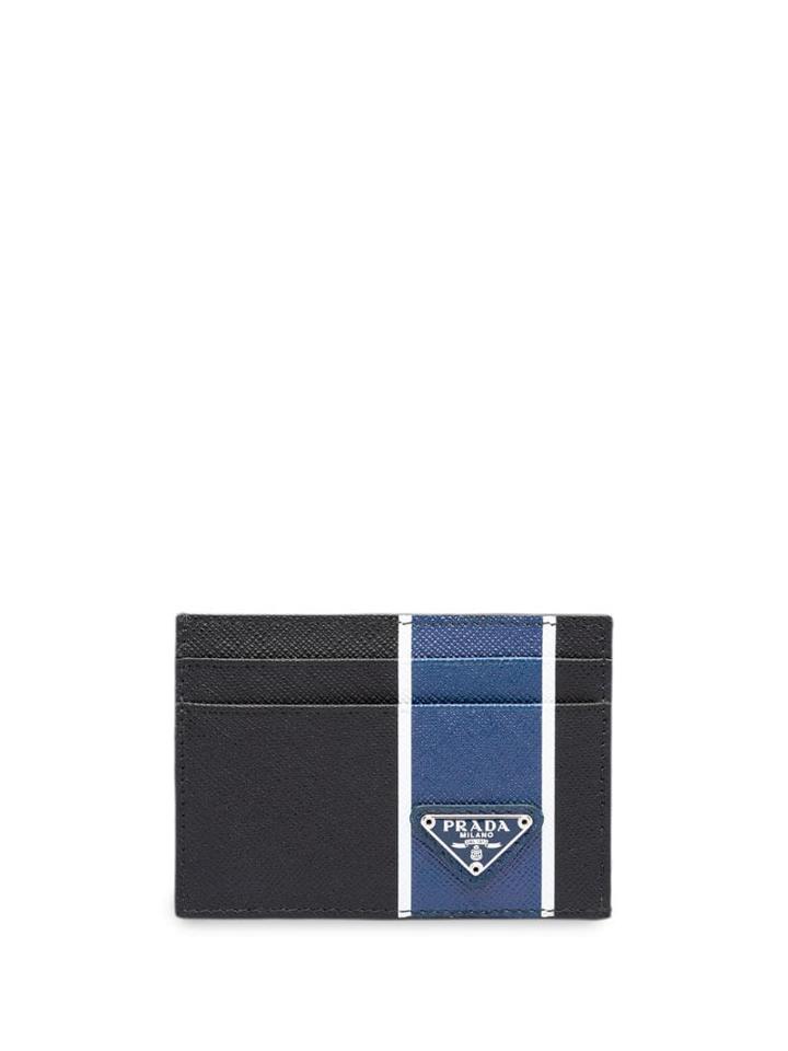 Prada Colour Block Card Holder - Black