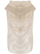 Balossa White Shirt Transparent Deconstructed Shirt - Nude & Neutrals