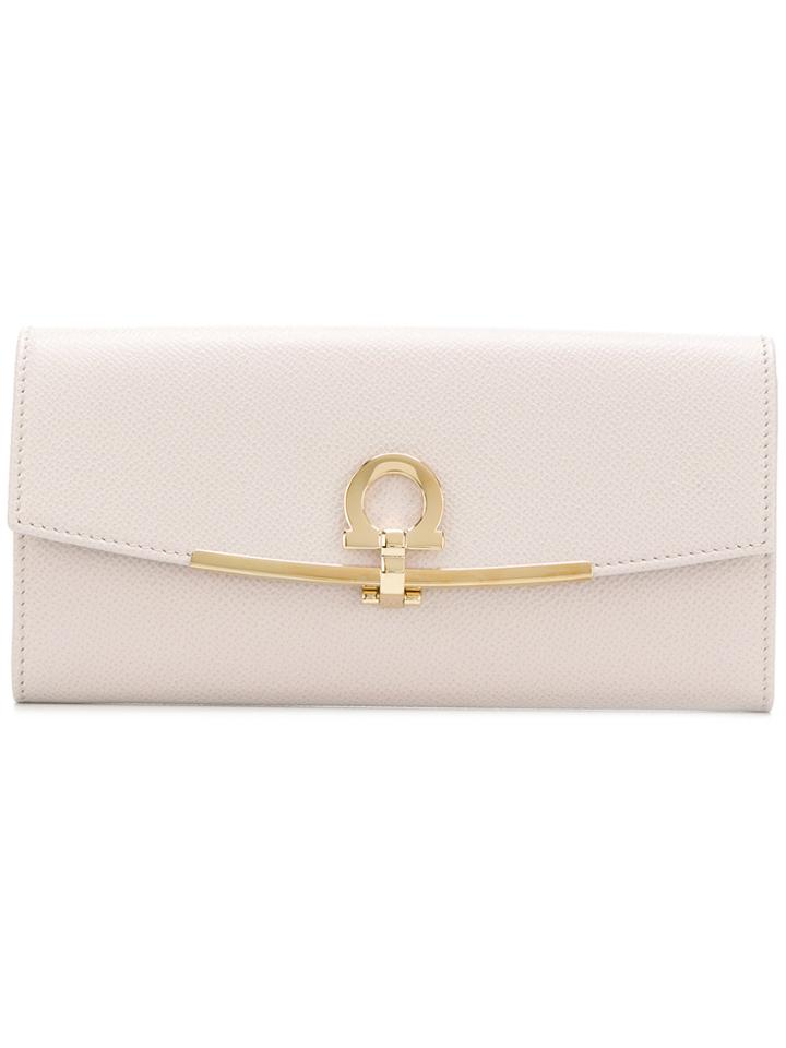 Salvatore Ferragamo Gancio Lock Continental Wallet - Pink & Purple