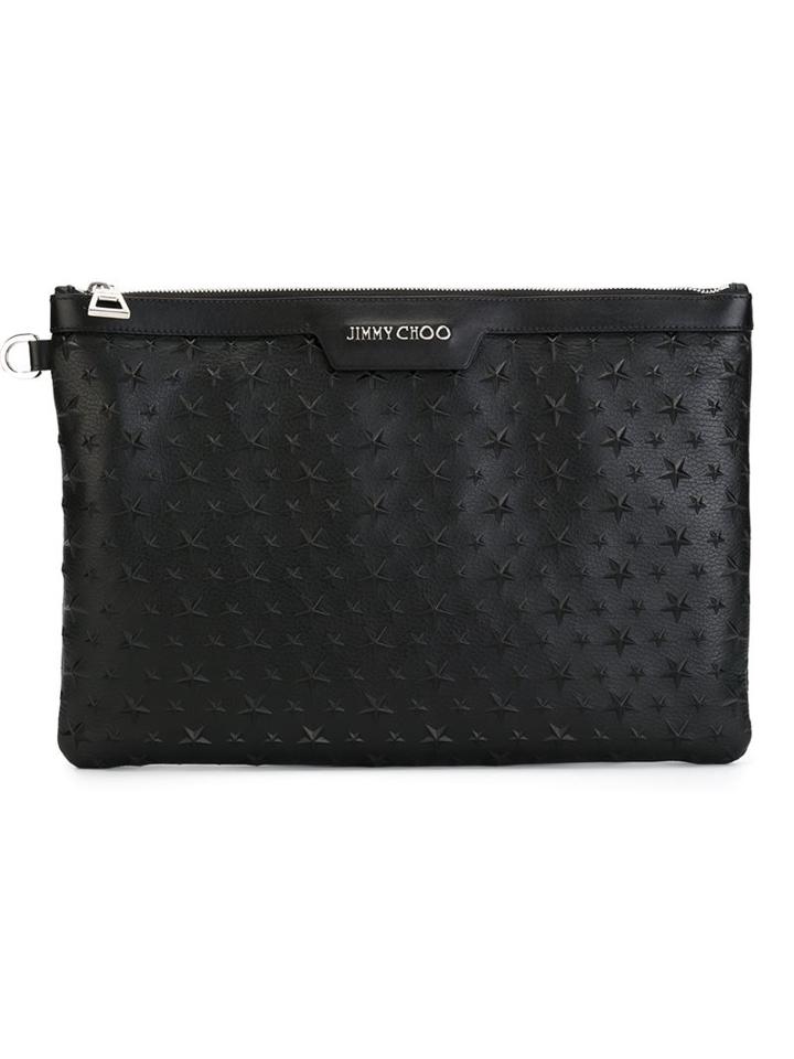 Jimmy Choo 'derek' Clutch, Men's, Black, Leather/calf Leather