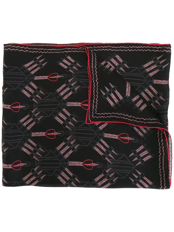 Valentino - Printed Scarf - Women - Silk - One Size, Women's, Black, Silk