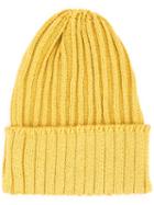 Kijima Takayuki - Ribbed Knit Beanie - Men - Hemp/nylon/polyurethane - One Size, Yellow/orange, Hemp/nylon/polyurethane