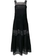 Charo Ruiz Crochet Panelled Maxi Dress - Black