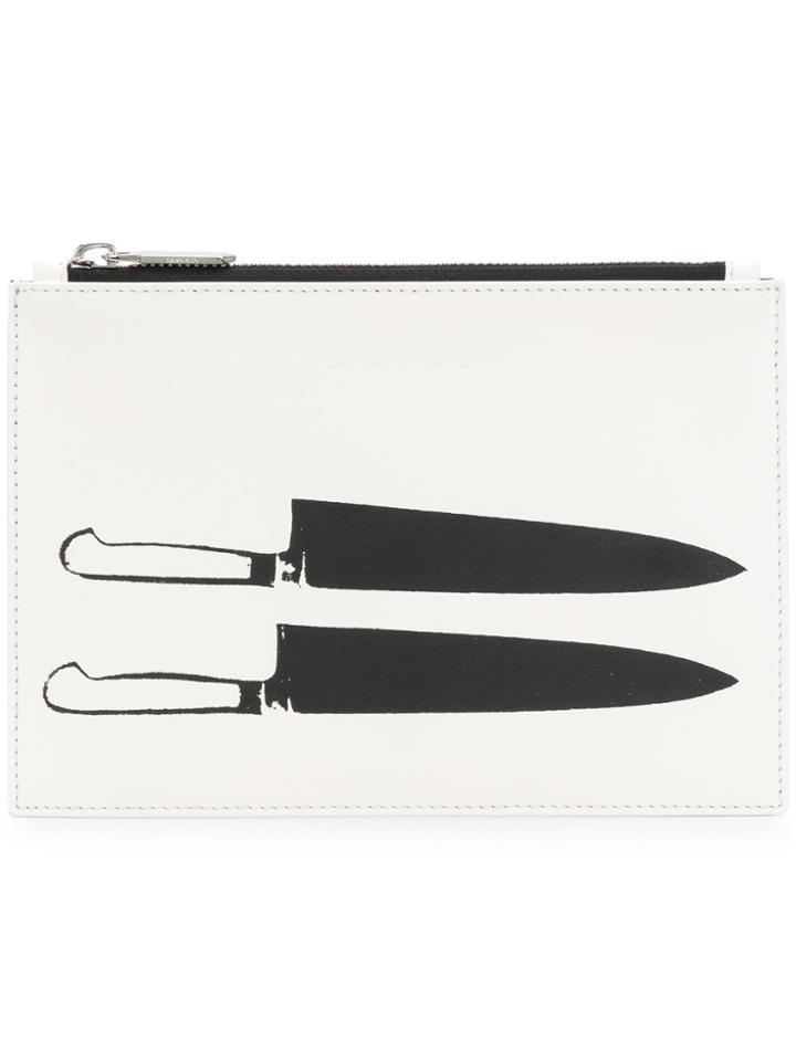 Calvin Klein 205w39nyc Double Knife Graphic Clutch - White