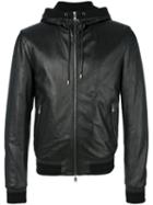 Dolce & Gabbana - Leather Hooded Jacket - Men - Lamb Skin/polyamide/polyester/virgin Wool - 52, Black, Lamb Skin/polyamide/polyester/virgin Wool