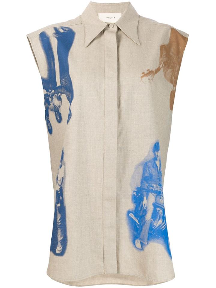 Ports 1961 Oversized Sleeveless Shirt - Neutrals