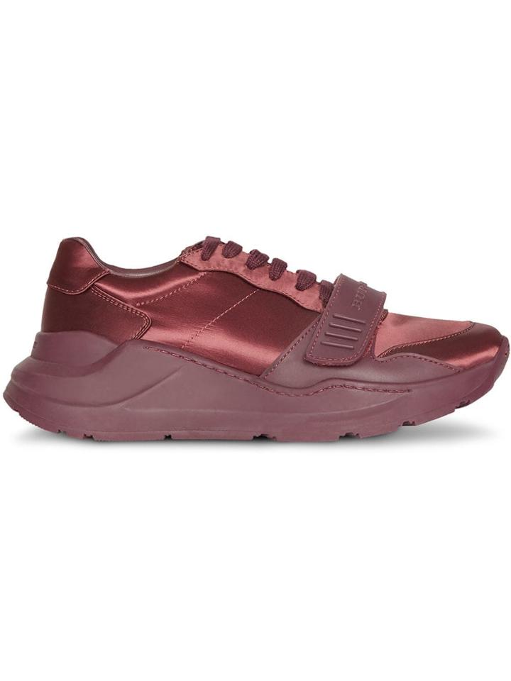 Burberry Satin Sneakers - Red