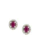Wouters & Hendrix Gold 18kt Gold, Diamond And Ruby Stud Earrings -