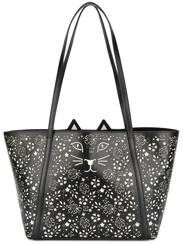 Charlotte Olympia Mini Feline Shopper Tote - Black